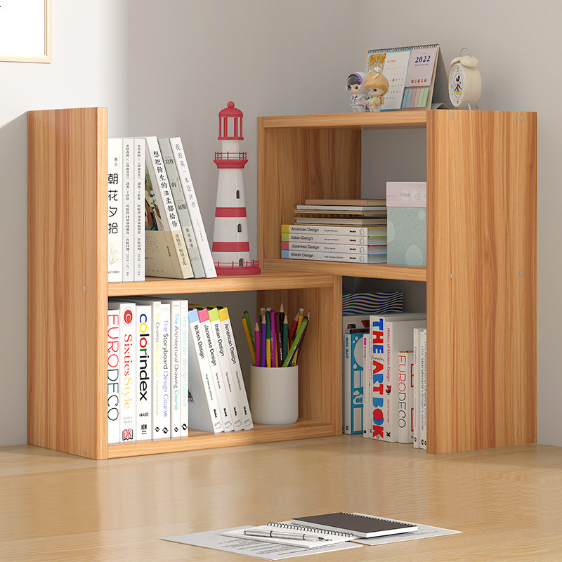 Adjustable Office Desk Organizer with Drawer Extendable Book Shelf Bamboo Wood Desk Accessories