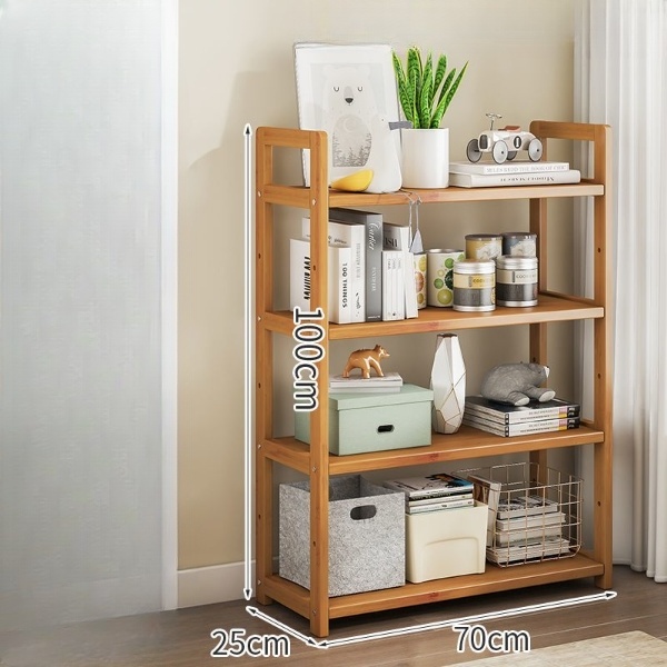 Eco-friendly High Quality Tiered Bamboo Home Shelf Storage Shelves Restaurant Kitchen Shelf