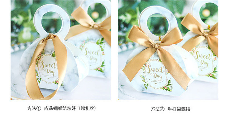 Custom Wedding Candy Box with ribbon candy packaging boxes wedding souvenirs Birthday Party Christmas Baby shower favor gift box