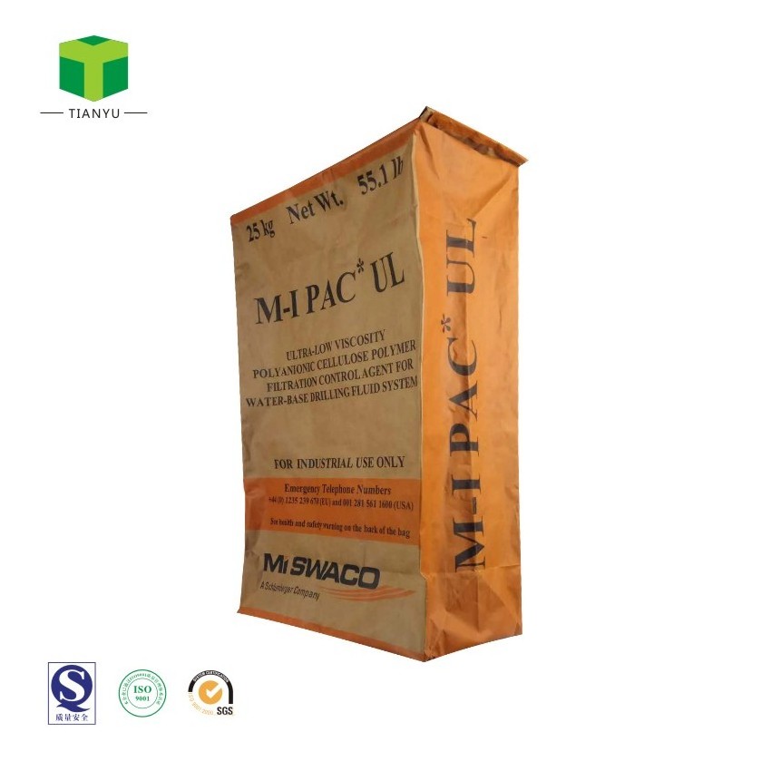 20kg 25kg 50kg industrial pasted valve multiwall paper bags packaging bags  PSVE paper bag