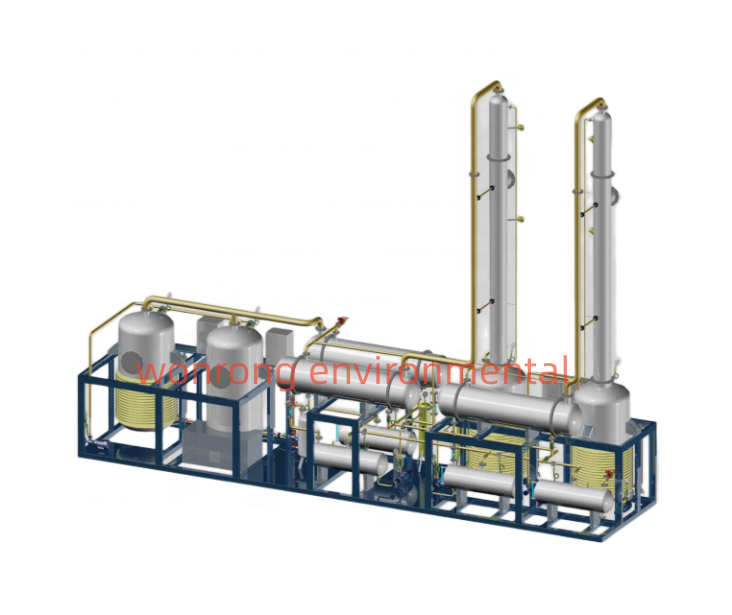 small scale portable skid mounted turnkey project plant 1-5 TPD waste oil refinery distillation diesel base oil machine