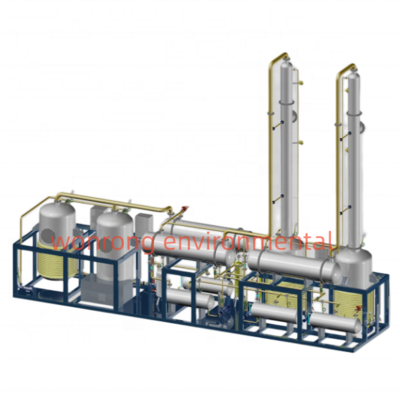 small scale portable skid mounted turnkey project plant 1-5 TPD waste oil refinery distillation diesel base oil machine