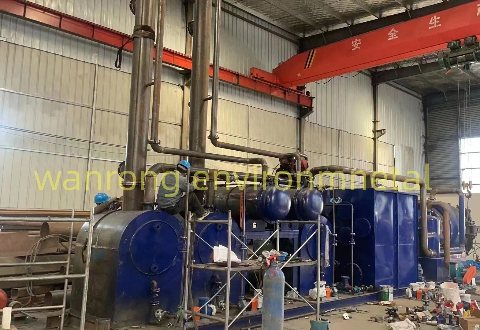 small scale portable skid mounted turnkey project plant 1-5 TPD waste oil refinery distillation diesel base oil machine