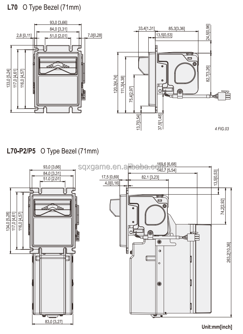 Stacker bill acceptor ict L70 bill acceptor with cash box for vending machine