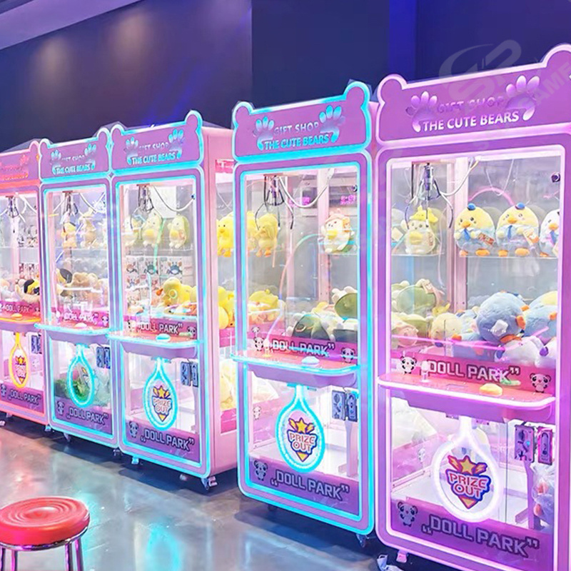 Doll claw vending machine coin operated 2 players plush animal toys crane game double tap ufo catcher machine