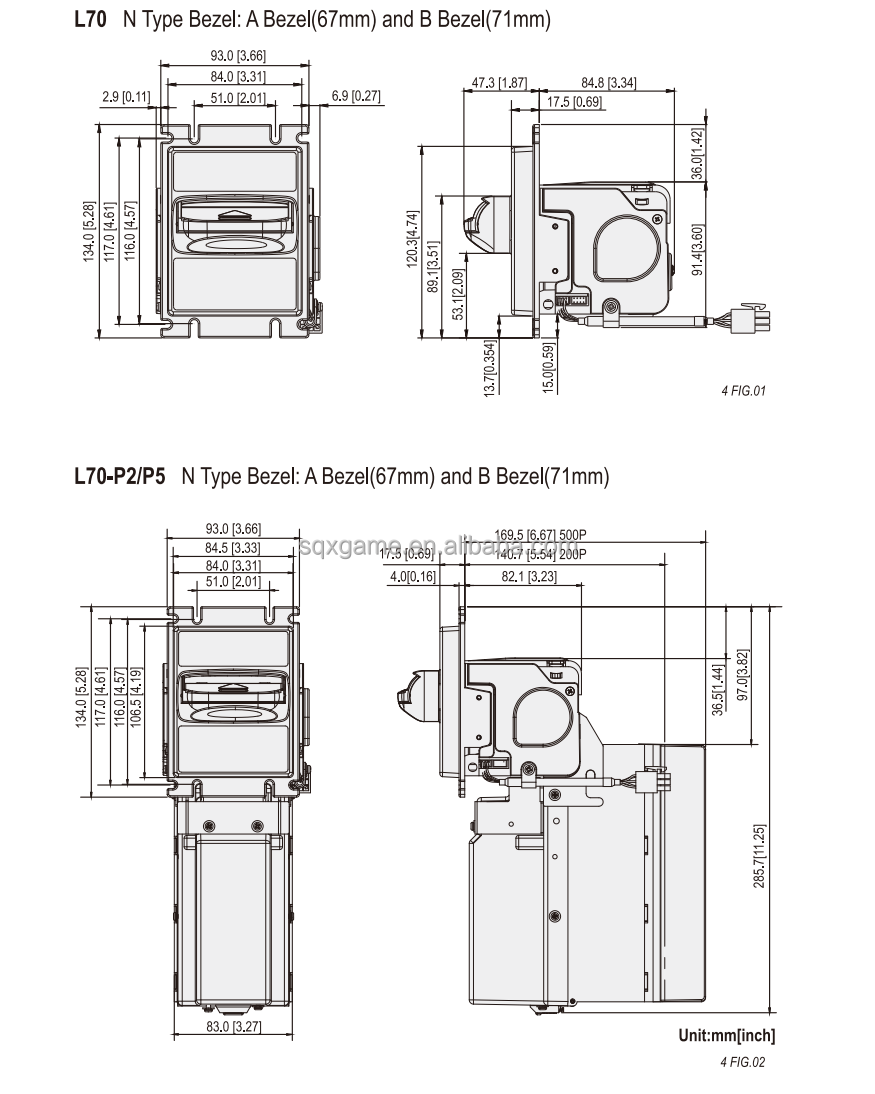 Stacker bill acceptor ict L70 bill acceptor with cash box for vending machine