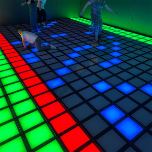 2024 Popular light up indoor active game room pressure sensitive interactive games LED floor tile game