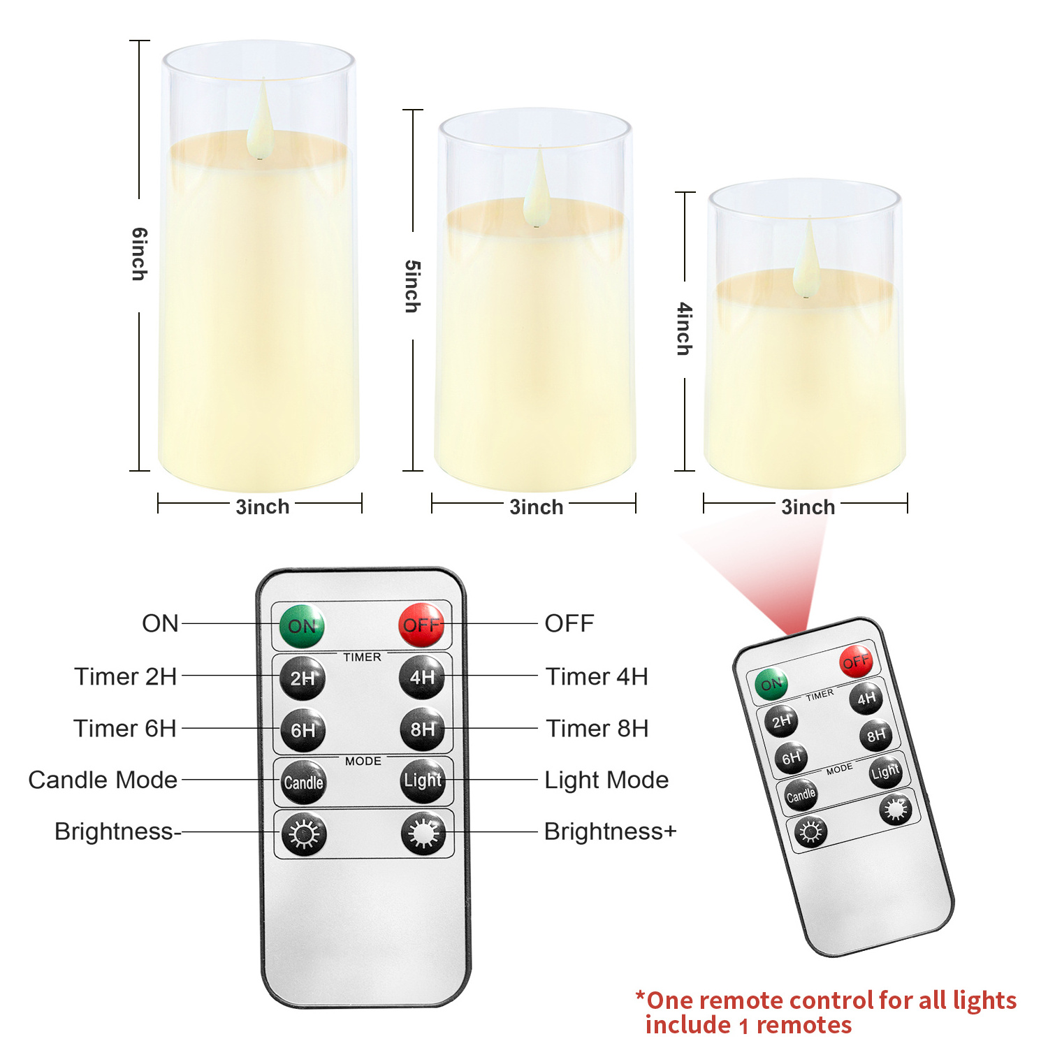 Wholesale home decor remote control function LED candles high quality safe flameless candles set