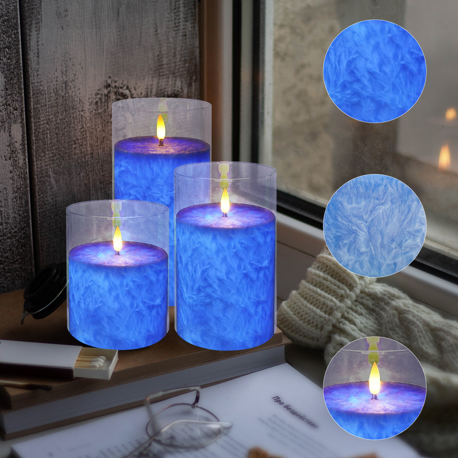 birthday candles mothers day gifts home decoration  remote control Led Flameless Candles Blue Led Candle