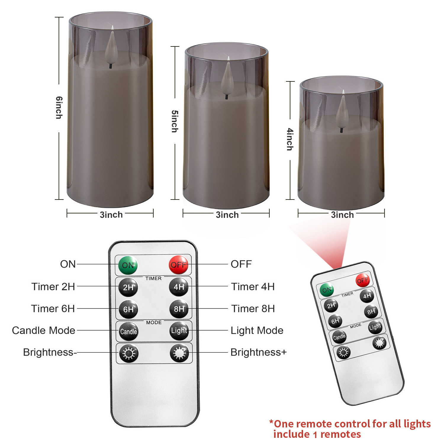 Led Flameless Candle with 10-key remote control timer party festival light flickering Electric Pillar Candles