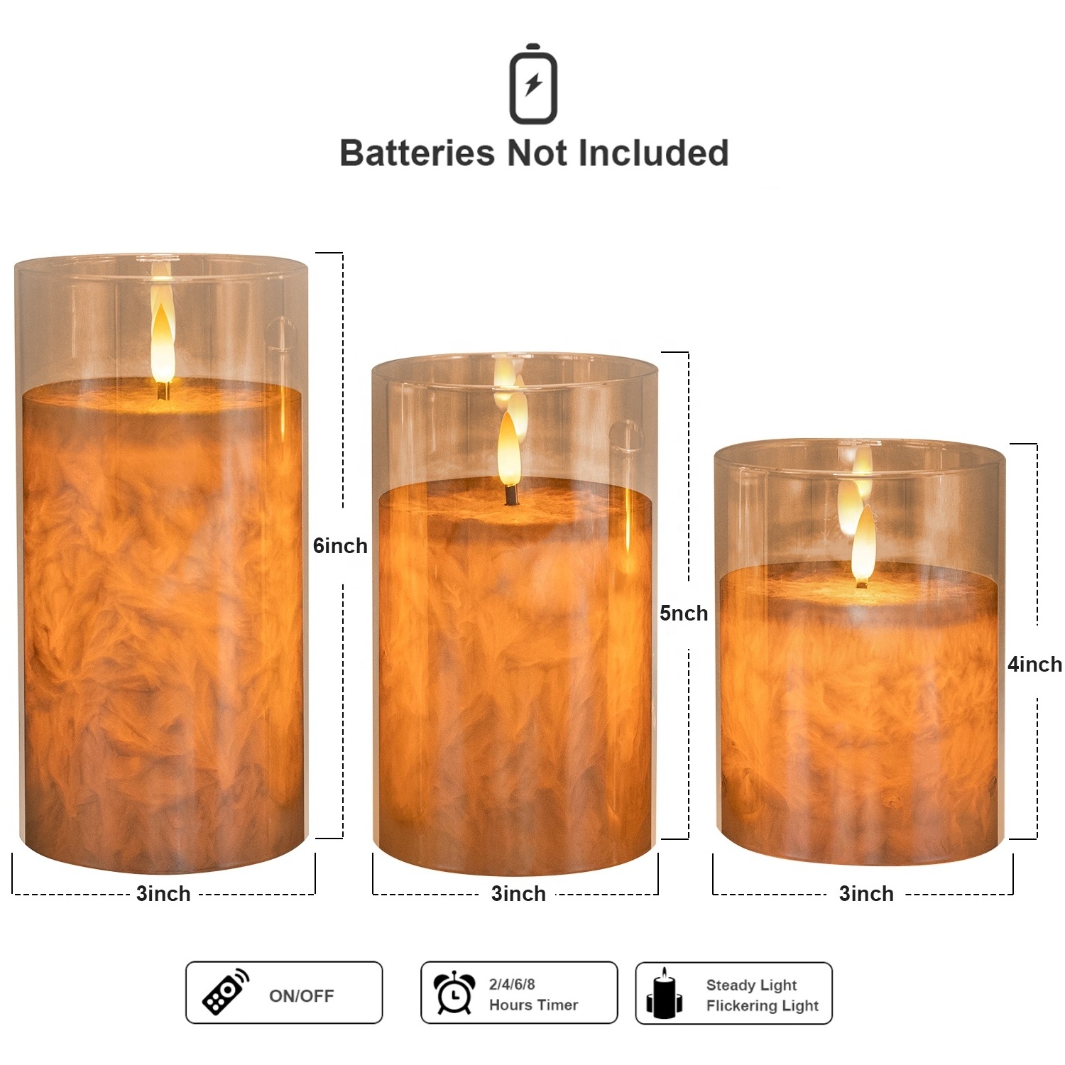 Professional candles manufacturer 3pcs set inside decor AA battery candles LED flameless