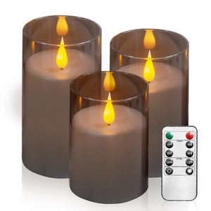 Led Flameless Candle with 10-key remote control timer party festival light flickering Electric Pillar Candles