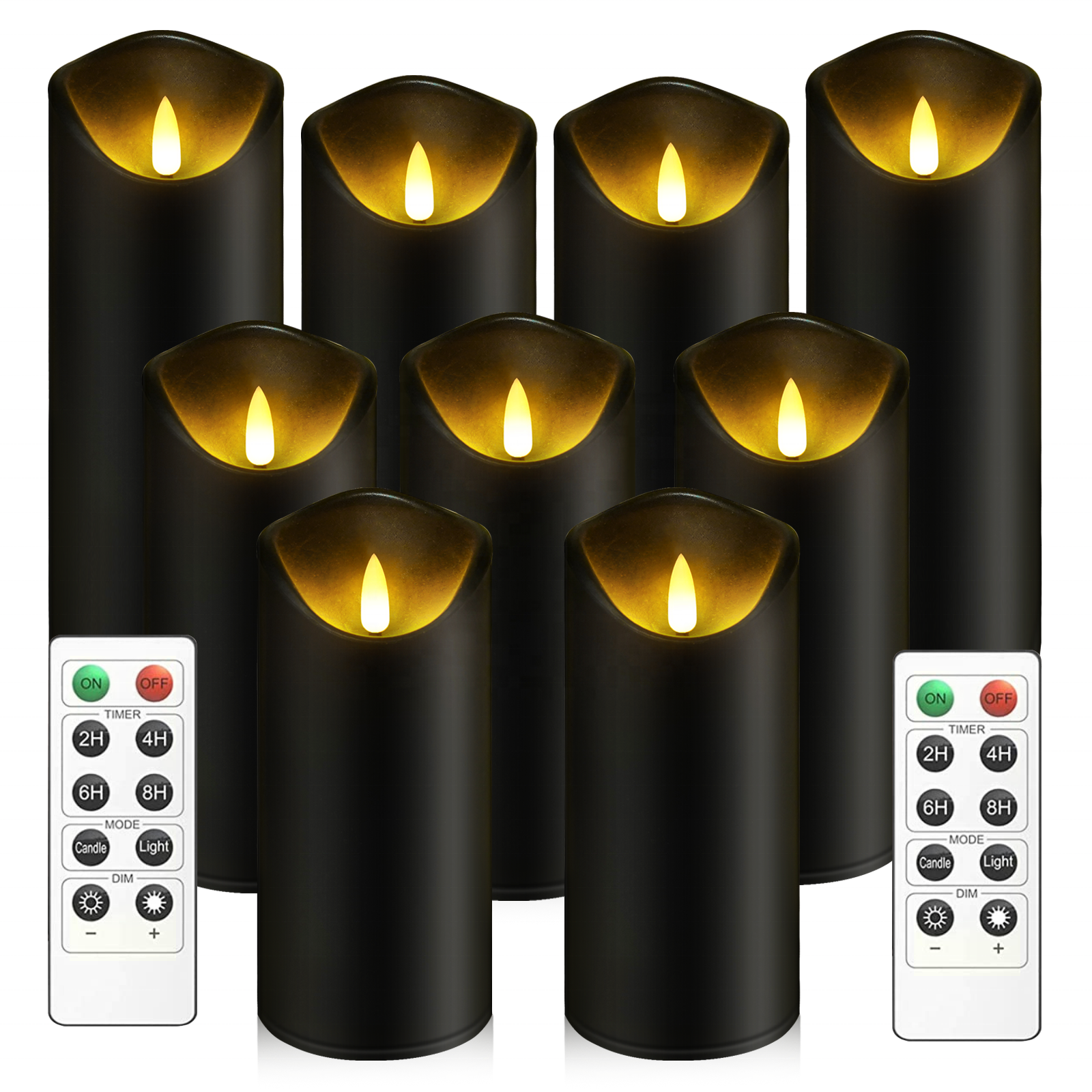 Black Halloween atmosphere candles sets plastic replaced wick customized LED decor candles