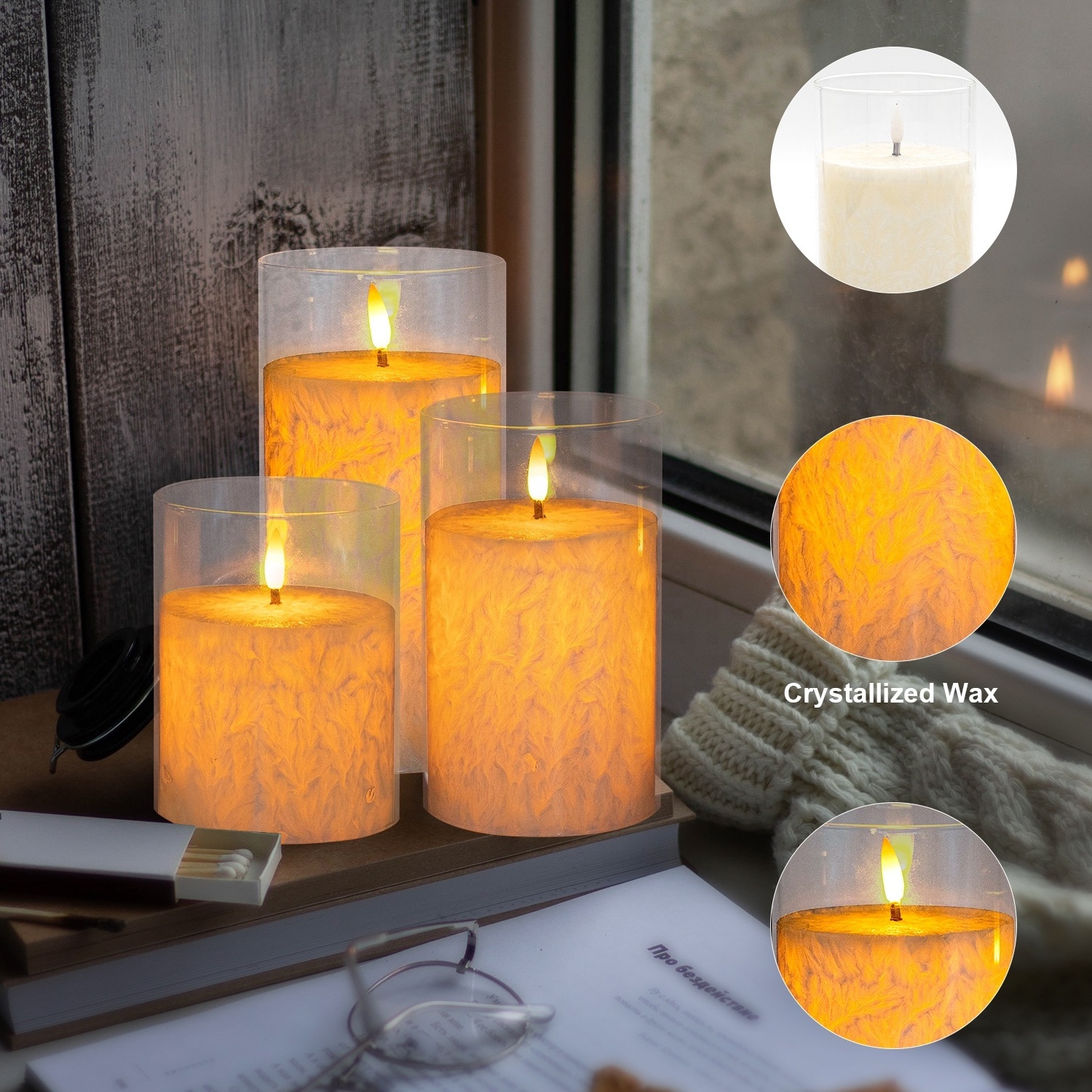 Professional candles manufacturer 3pcs set inside decor AA battery candles LED flameless