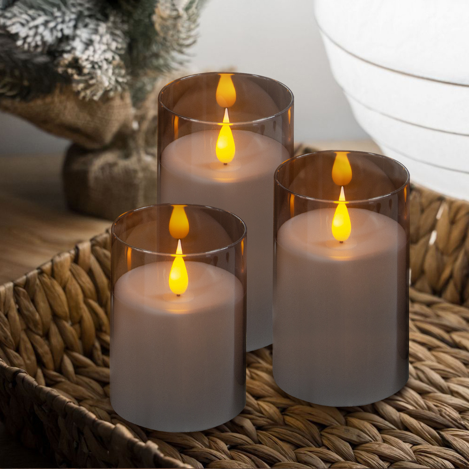 Led Flameless Candle with 10-key remote control timer party festival light flickering Electric Pillar Candles