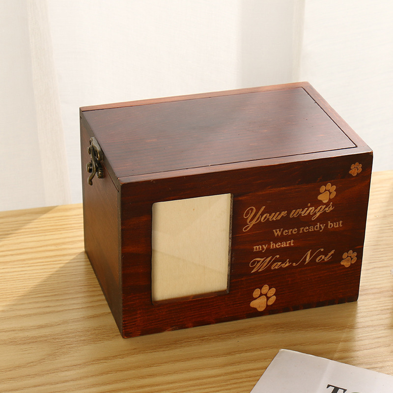 Manufacturers wholesale selling biodegradable pet urns assembly dog solid wood coffin cat urns pet urns