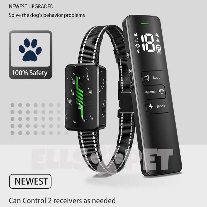 Top 2600-Ft Remote Range Rechargeable Waterproof Dog Bark Collar Remote Control Dog Pet Training Shock Collar