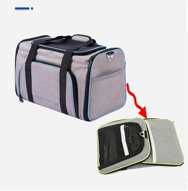 Factory wholesale Foldable Portable Soft-Sided Pet Carrier Tote Bag Small Dog Cat Carrier Purse with Adjustable Safety Tether