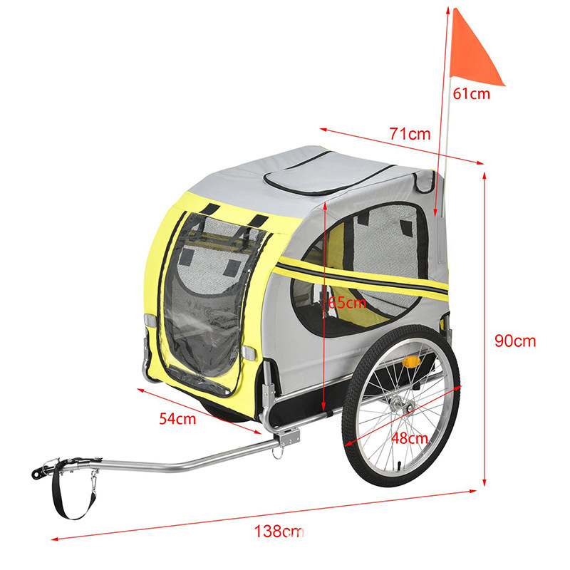 Factory wholesale supply of bicycle trailers folding cargo/dog pet bike trailers