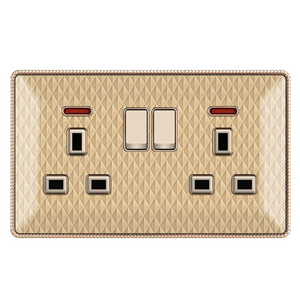 Luxury Multi Wall Power Socket Gold Ventage Retro Electrical Light Switch