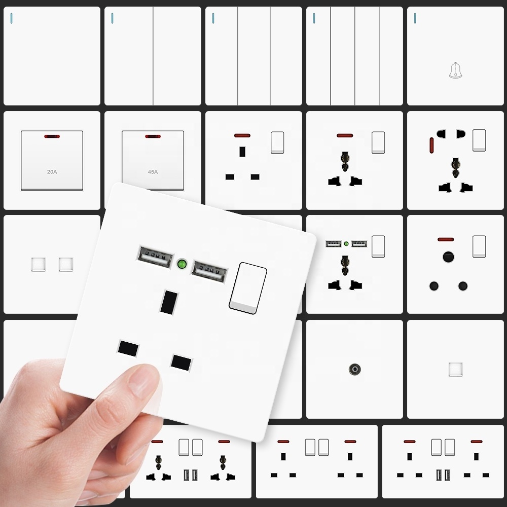 China Fitting Uk Luxury Fancy Home Electrical Wall Sockets And Switches