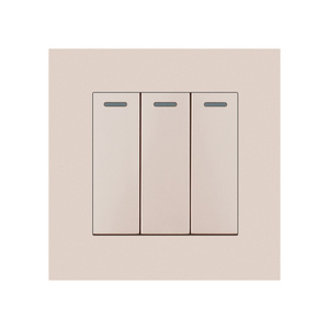 switch manufacturer Modern design golden color three gang one way two way wall electrical switches and sockets For Led light