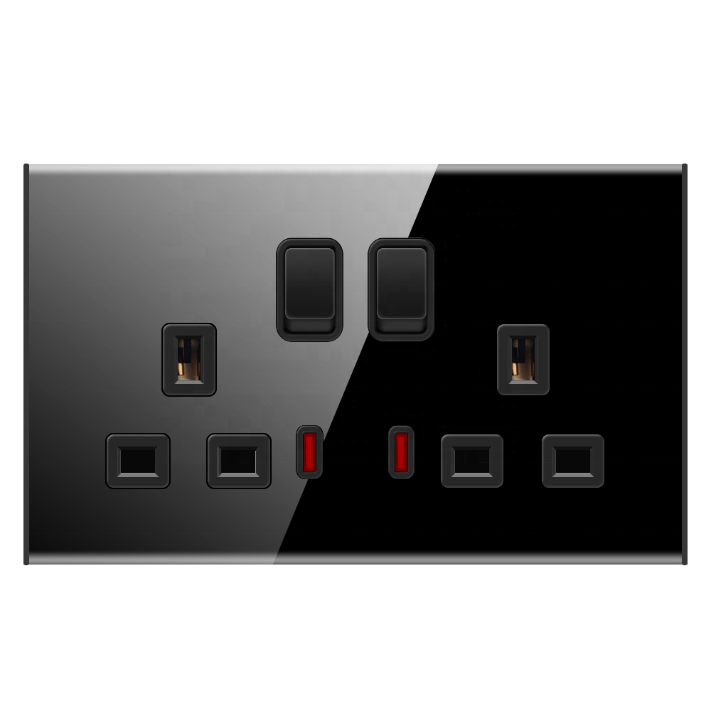 Uk Modern 13amps Wall Electrical Switches And Sockets British Standard