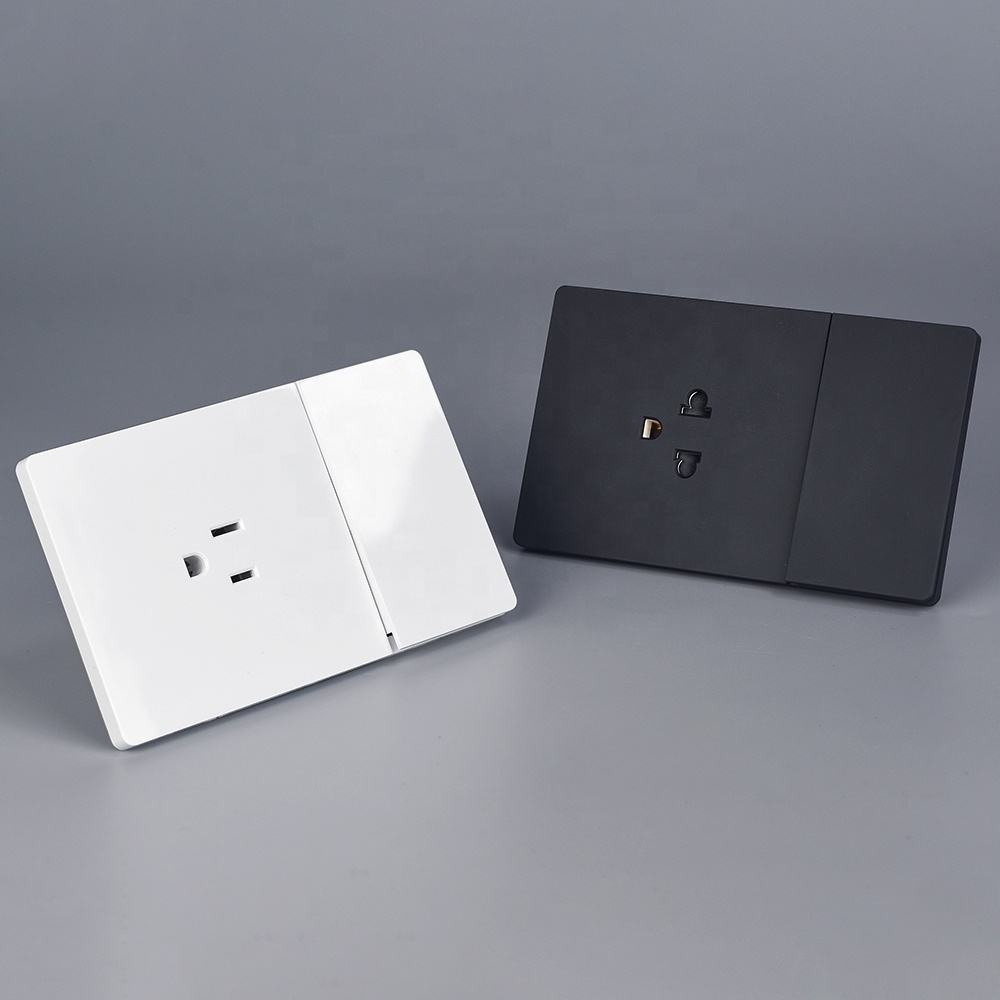 US socket white black color with big board electric switches and sockets