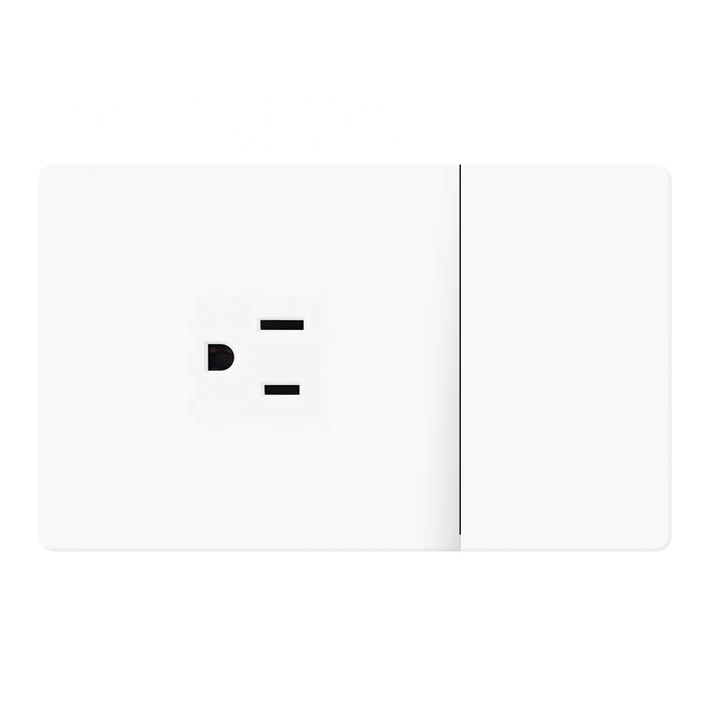 US socket white black color with big board electric switches and sockets