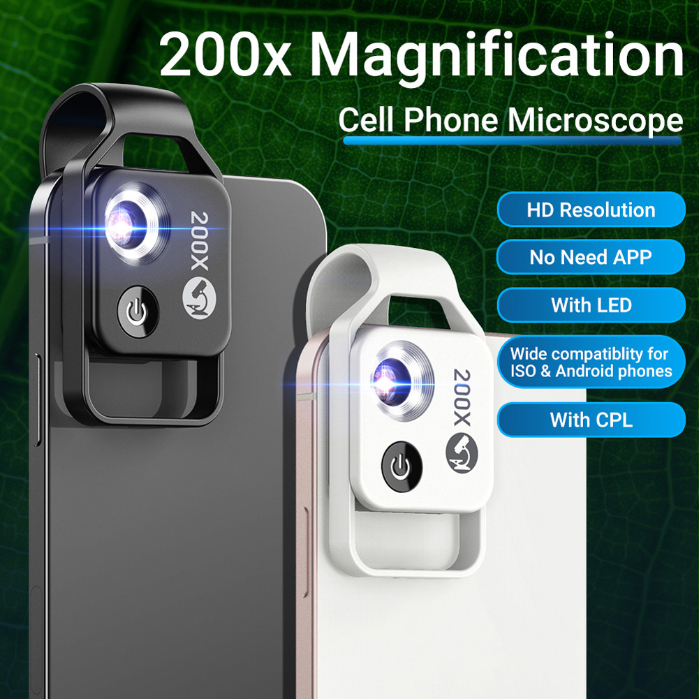 200X Mini Child Universal Mobilephone Microscope Children Educational Toy Biological Science Microscope With CPL