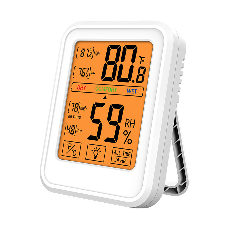 Indoor temperature and humidity meter luminous large screen hung or stand household electronic hygrometer