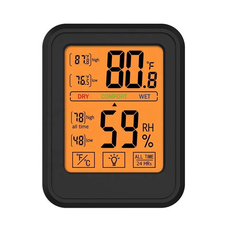 Indoor temperature and humidity meter luminous large screen hung or stand household electronic hygrometer