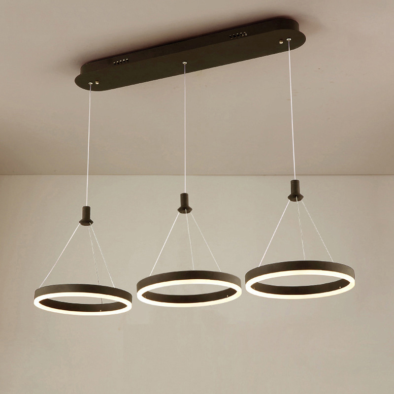 Modern Nordic Ceiling Hanging Pendant Light 3 Ring LED Chandelier for Living Room Kitchen Island Hotel Restaurant Lighting