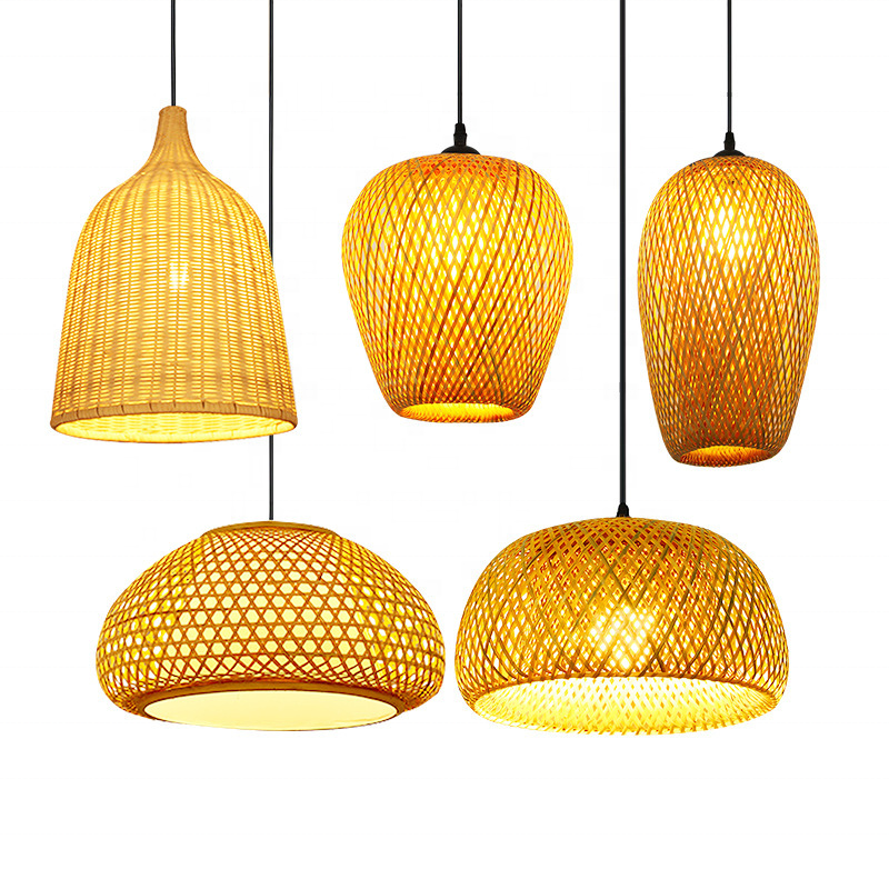 Hot-sell Bamboo Chandelier Rattan Lamp Shade Ceiling Hanging Lighting Fixture Home Hotel Restaurant Large Bamboo Pendant Lamps