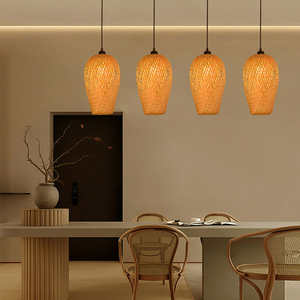 Hot-sell Bamboo Chandelier Rattan Lamp Shade Ceiling Hanging Lighting Fixture Home Hotel Restaurant Large Bamboo Pendant Lamps