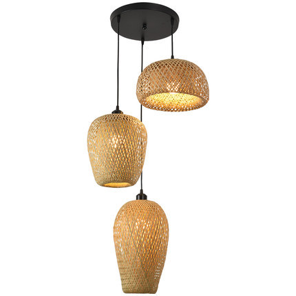 Hot-sell Bamboo Chandelier Rattan Lamp Shade Ceiling Hanging Lighting Fixture Home Hotel Restaurant Large Bamboo Pendant Lamps