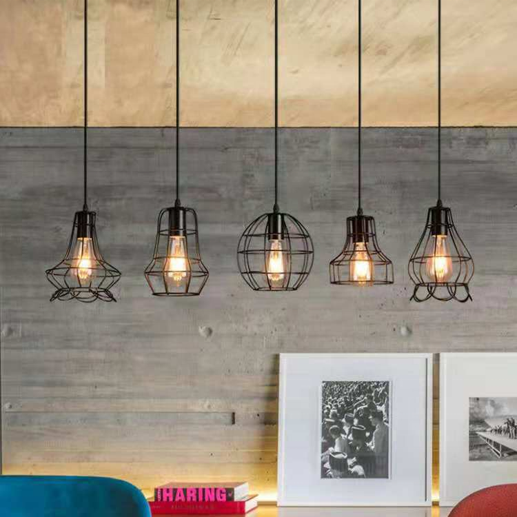 Fast delivery Industrial Lighting Vintage Pendant Lamp Hanging Chandelier Living Room Bedroom Ceiling Decor  Pendant Lights