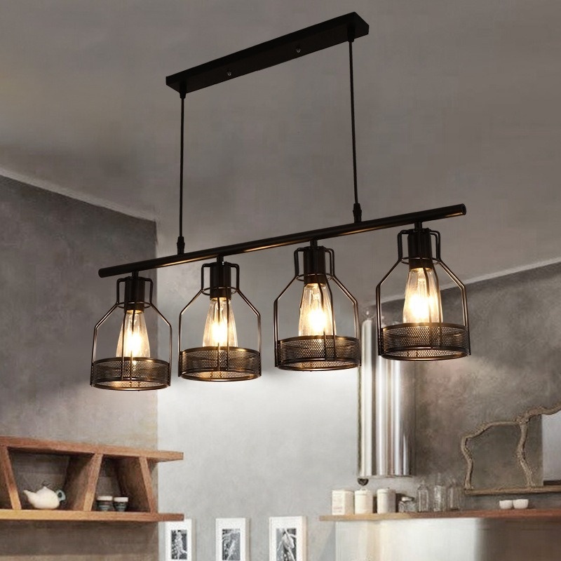 Cheap Price Fast Delivery Rustic Kitchen Island Dining Table Restaurant Hanging Light Metal Pendant Lights