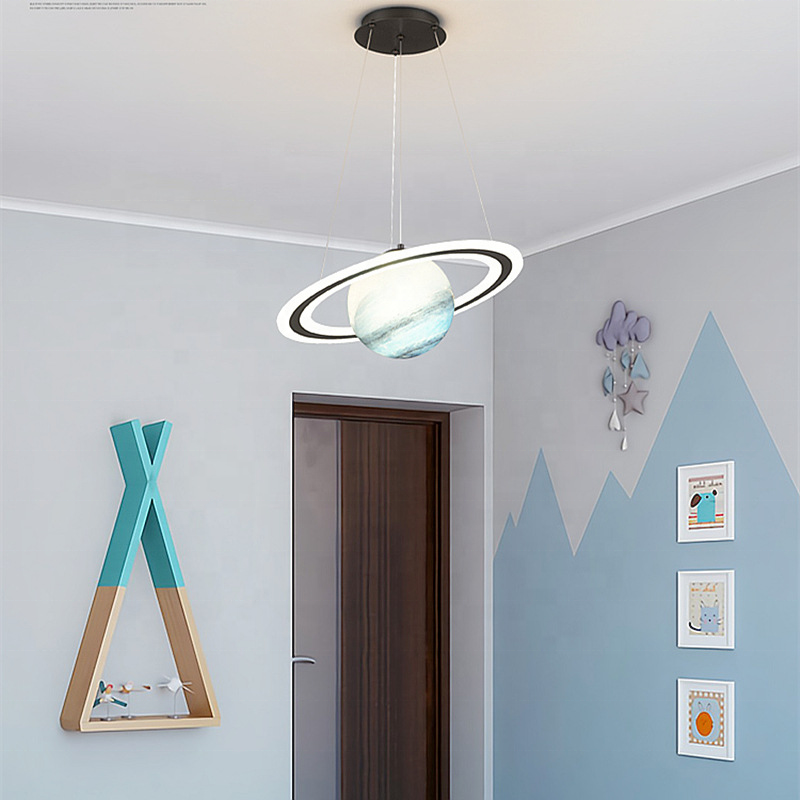 Nordic moon lamp led pendant light creative space design night chandelier lighting fixtures for kids bedroom