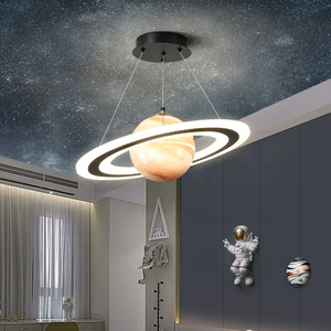 Nordic moon lamp led pendant light creative space design night chandelier lighting fixtures for kids bedroom