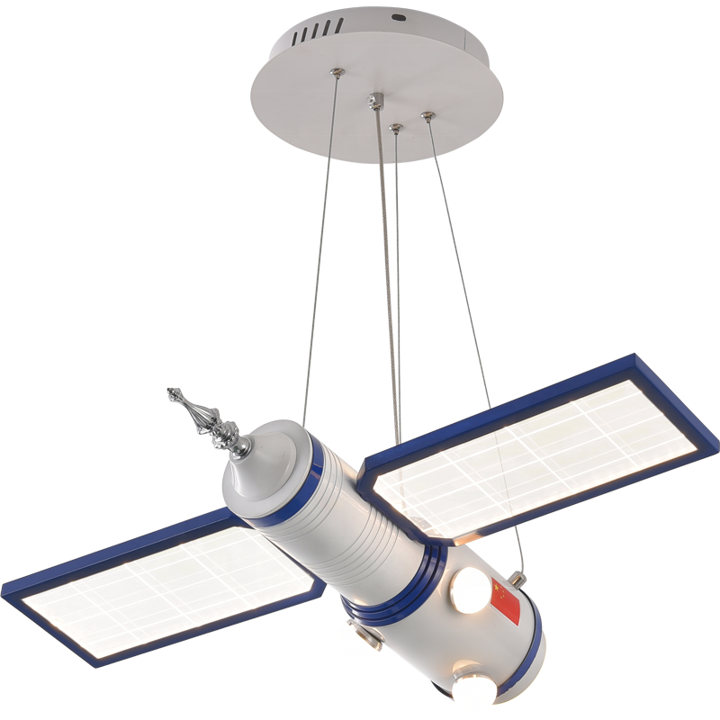 Kids Bedroom Decoration Lamp Astronaut Satellite Ceiling Chandelier Creative Space Station Shop Model Lamp Lights