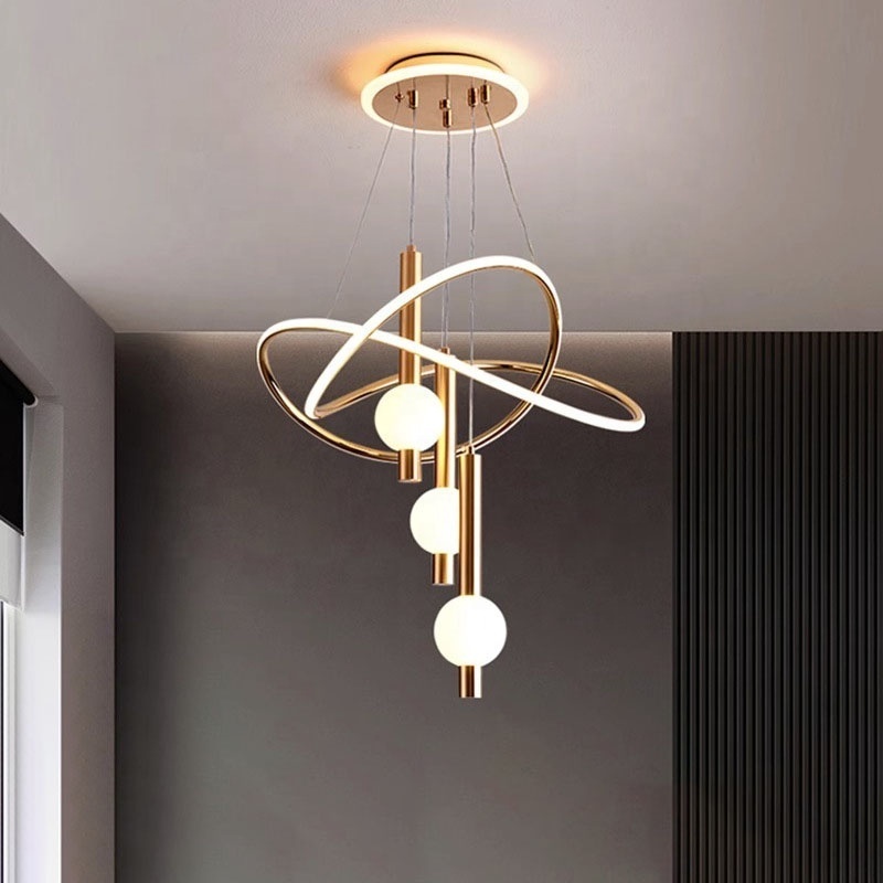 Nordic gold black white ceiling chandelier modern LED pendant light for kitchen island dining room living room or restaur