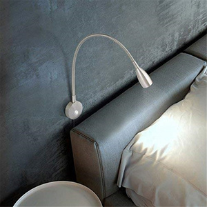 Indoor Bedroom Hotel Study Lights Flexible LED Wall Lamp 3W Gooseneck Book Reading Light with On/Off Switch and Plug in Cord