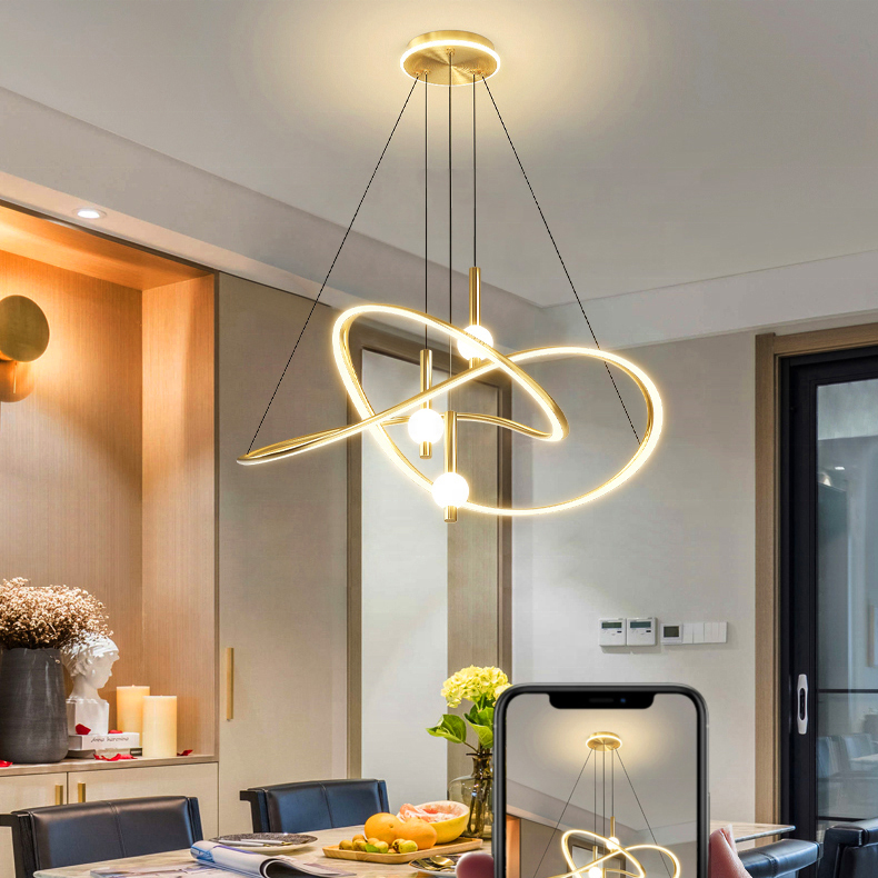 Nordic gold black white ceiling chandelier modern LED pendant light for kitchen island dining room living room or restaur