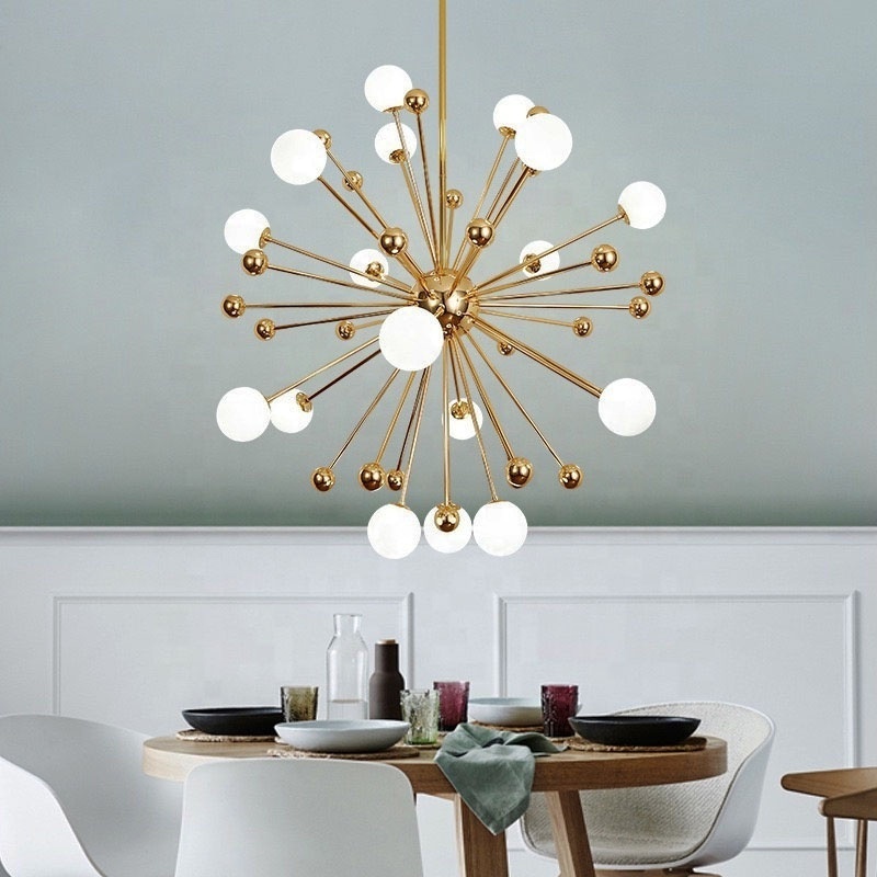 Guangzhou Tuolong Bedroom Living Room Ceiling Hanging Light Decorative Dandelion Sputnik Chandeliers Bubble Glass  Pendant Li