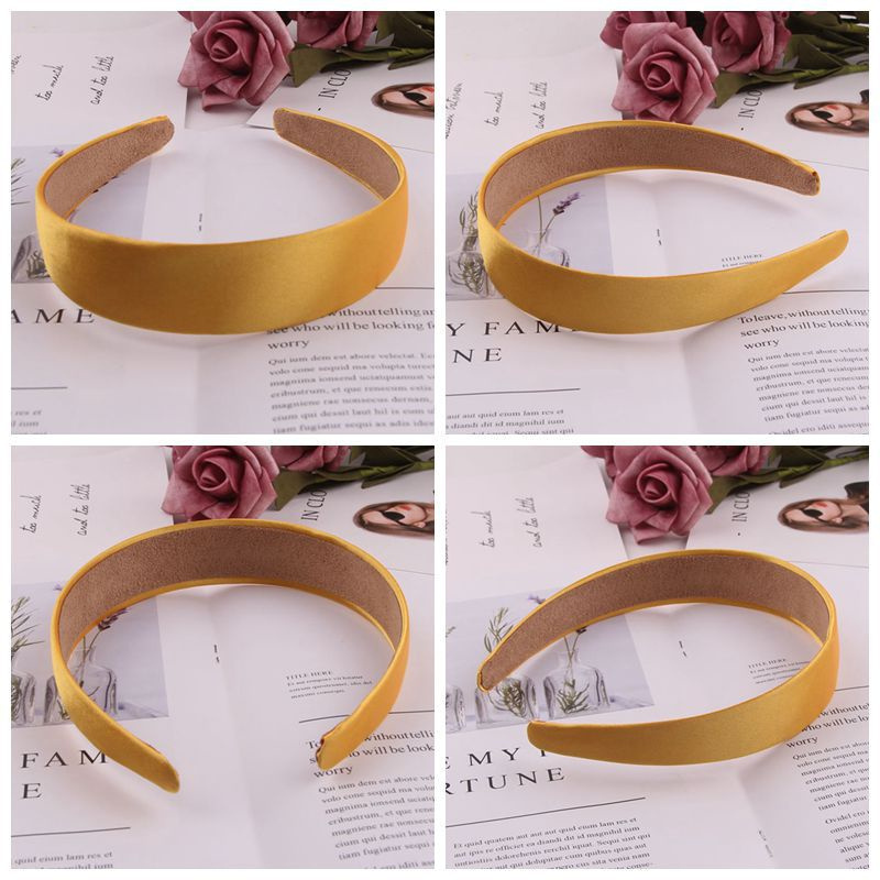 Satin Headband Hard Hair Hoop Headbands Wide Anti-slip Ribbon Hair Bands for Women Girls