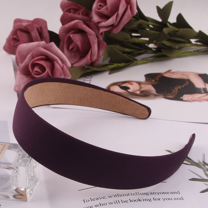 Satin Headband Hard Hair Hoop Headbands Wide Anti-slip Ribbon Hair Bands for Women Girls