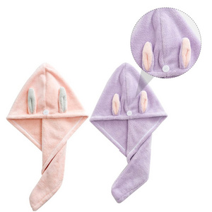 Bunny Ears hat Quick Dry Hair Towel Thicken Hair Drying Cap Head Wraps