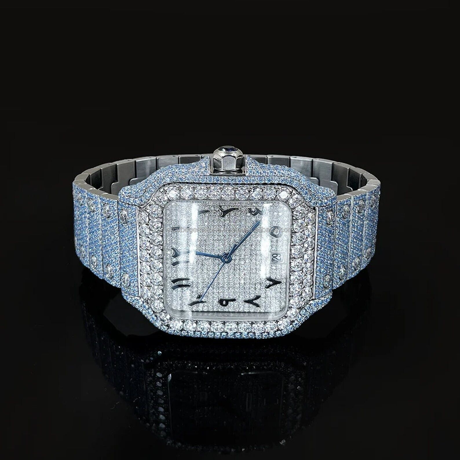 Luxury Design With Premium Quality Moissanite Diamond Watch For Men's And Giving Gifts With Reasonable Price From India