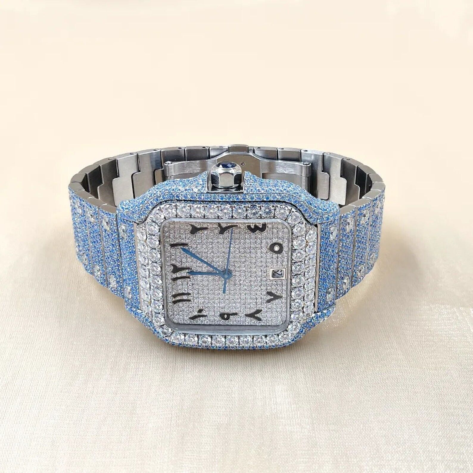 Luxury Design With Premium Quality Moissanite Diamond Watch For Men's And Giving Gifts With Reasonable Price From India